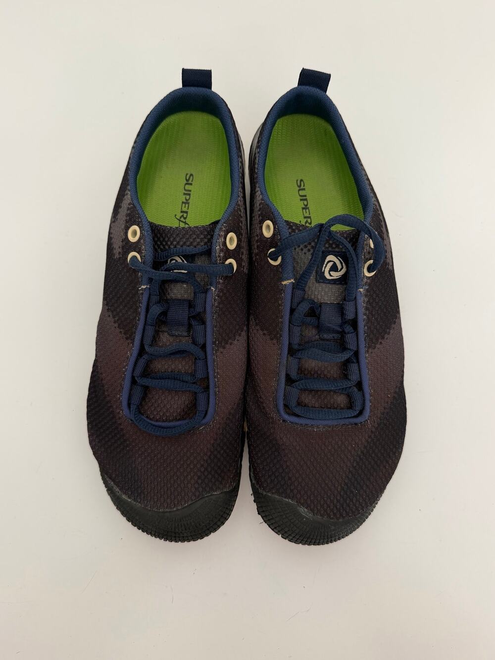 BareTrek Superfeet Black Blue Barefoot Walking Shoes Unisex Men 8 / Women 9
